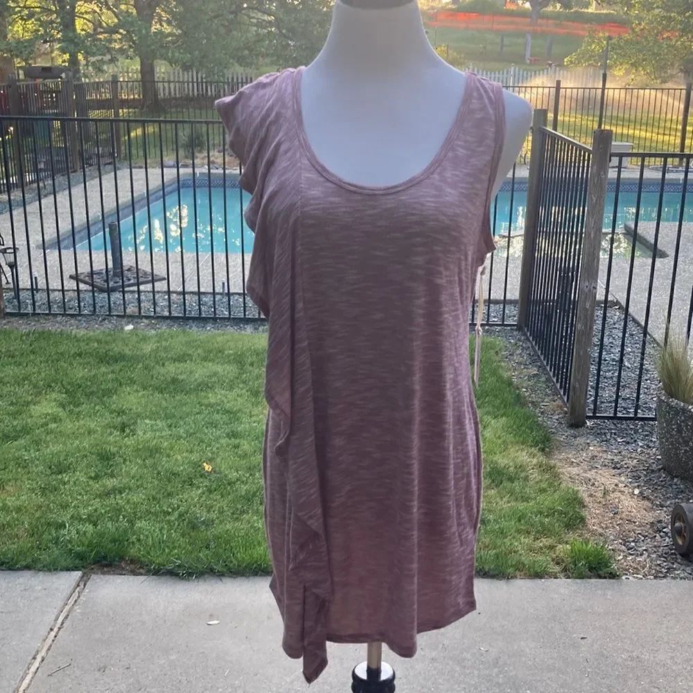 NWT Jessica Simply Ruffled Detail Maternity Tank Top Size Large